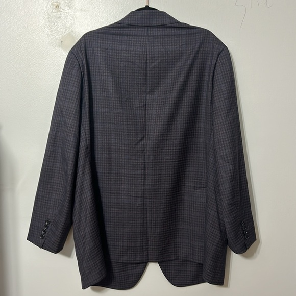 Bonobos Italian Wool Prominent Fit Blazer 48R Gray Blue Plaid Sport Coat Jacket - Picture 3 of 7